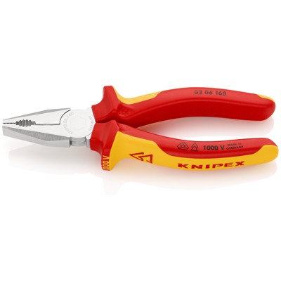 Kombizange 03 06 160 verchromt Mehrkomponenten VDE isoliert 160mm von Knipex