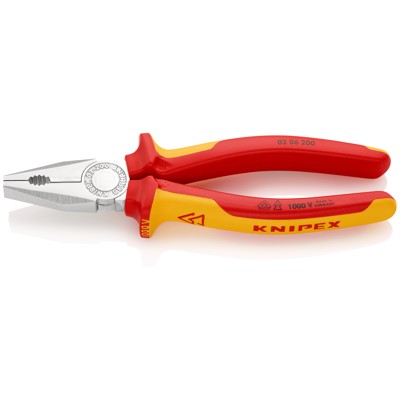 Kombizange 03 06 200 verchromt Mehrkomponenten VDE isoliert 200mm von Knipex