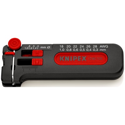 Mini-Abisolierer 12 80 100 SB ø0,3-1mm AWG 28-18 100mm von Knipex