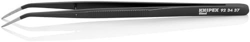 KNIPEX Universalpinzette Geriffelt schwarz lackiert 155 mm, 92 34 37 von KNIPEX