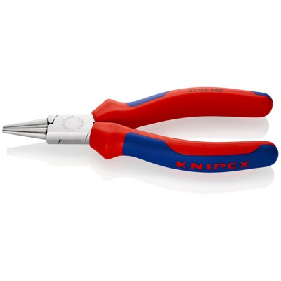 Rundzange 22 05 140 rund, spitz zulaufend verchromt Mehrkomp. 140mm von Knipex