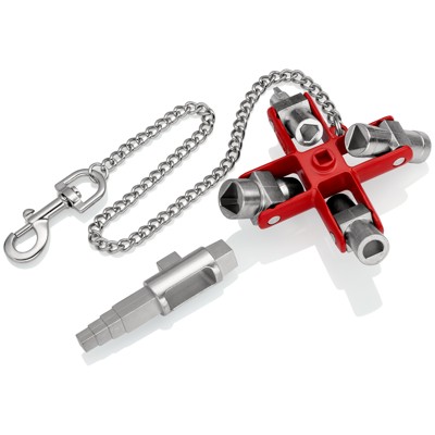 Schaltschrankschlüssel 00 11 06 V01 Kreuzform m.Ket.u.Karabinerhak. ZDG 160mm von Knipex