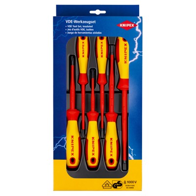 Schraubendreher-Set 00 20 12 V02 6-teilig Kunststoffverpackung von Knipex