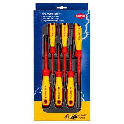 Schraubendreher-Set 00 20 12 V05 6-teilig Kunststoffverpackung von Knipex