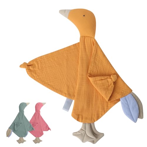 Knirose Schmusetuch Baby Schnuffeltuch Kuscheltuch für Neugeborene Schmusetücher zum Kuscheln für Babys und Kleinkinder ab 0+ Monaten (Gelb) von Knirose