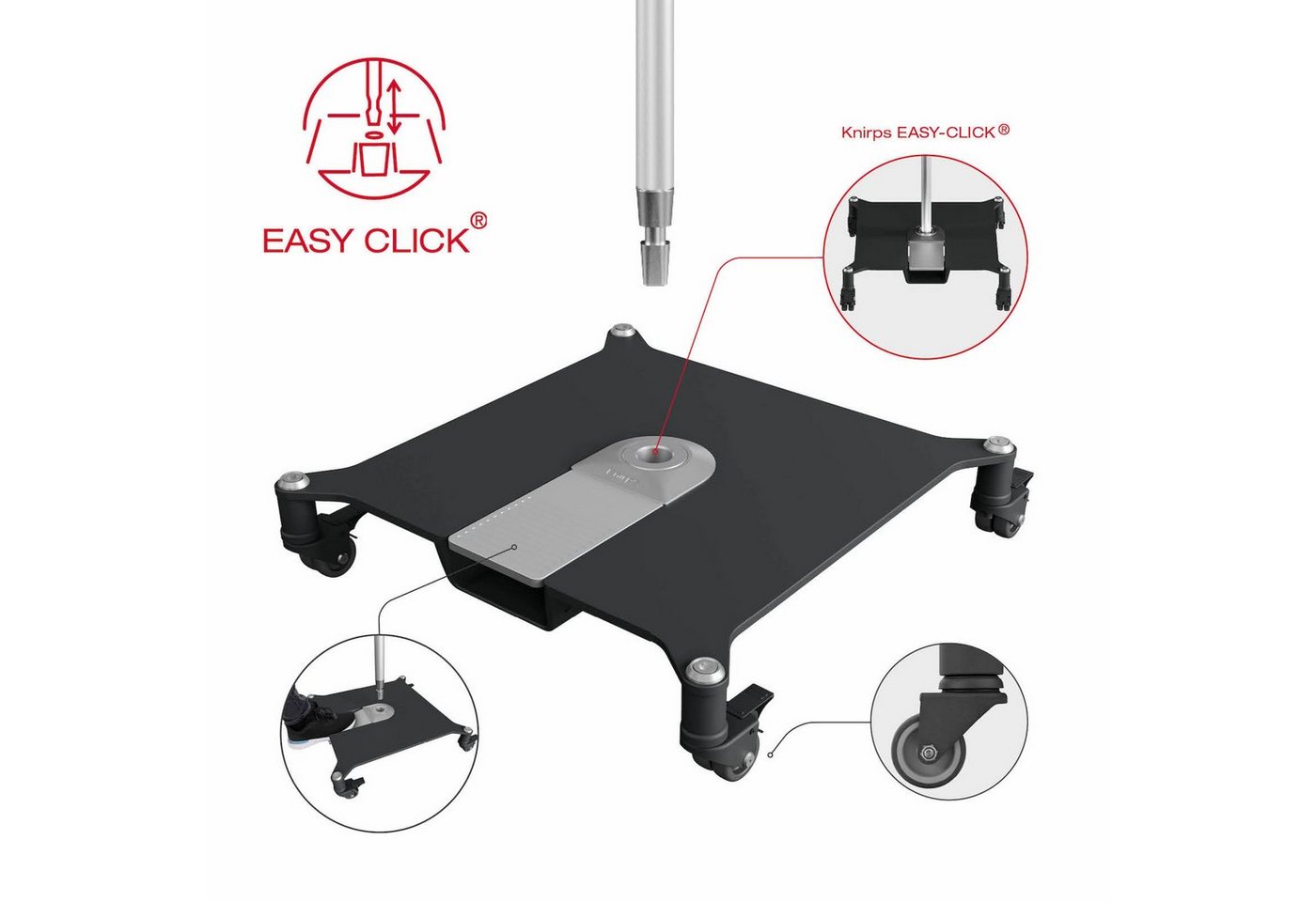 Knirps® Sonnenschirm KNIRPS EASY-CLICK® SOCKEL 50 kg Schirmständer Rollsockel von Knirps®