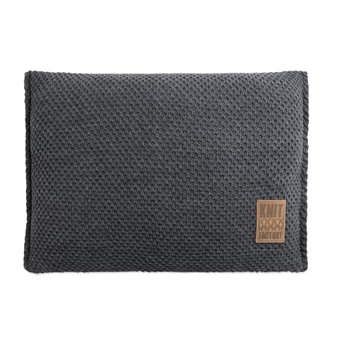 KNIT FACTORY - Lynn Kissen - Anthrazit - 60x40 cm von KNIT FACTORY