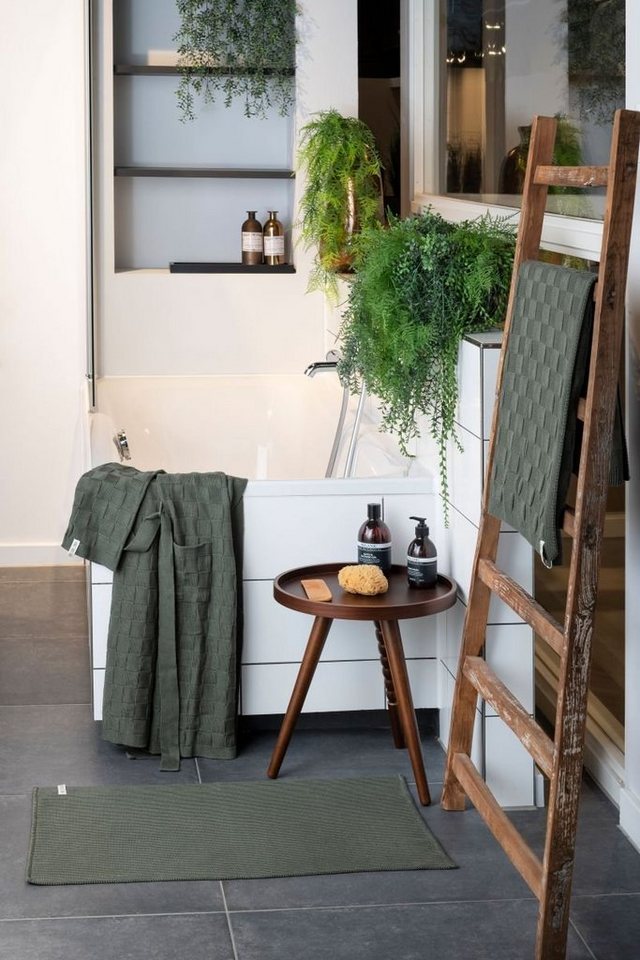 Knit Factory Badematte Morres Badematten 80x50 cm Grau, Badematte Badteppich Duschvorleger Matte von Knit Factory