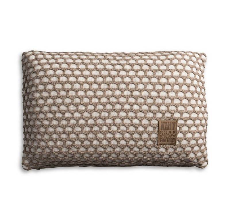 Knit Factory Dekokissen Knit Factory Mila Kissen Beige/Marron - 60x40 von Knit Factory