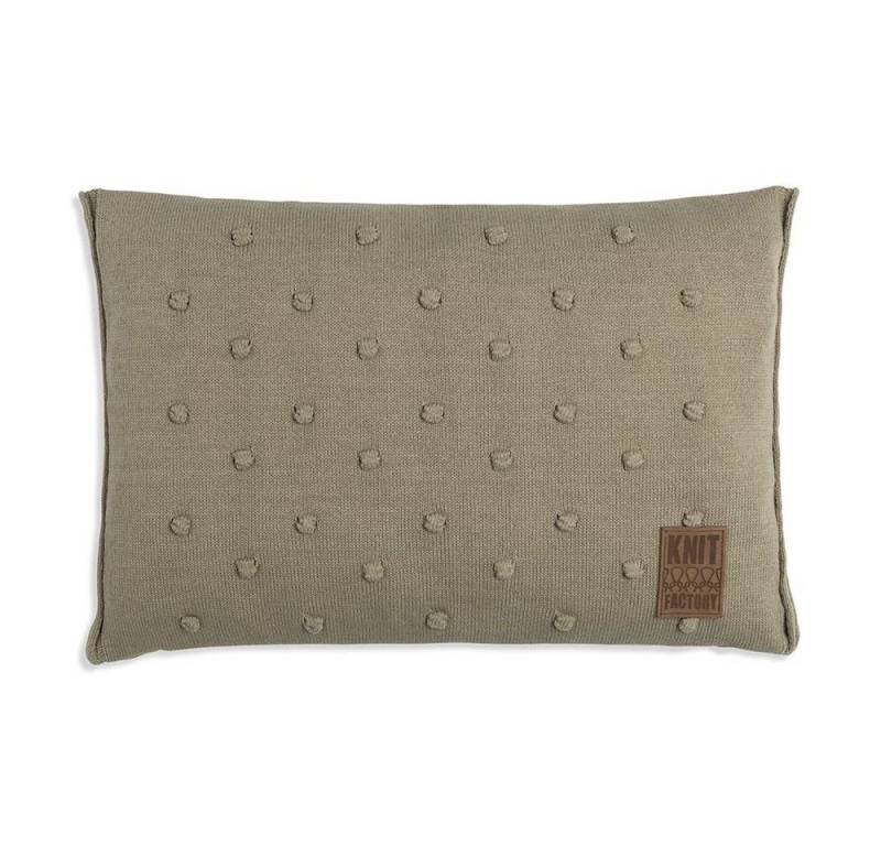Knit Factory Dekokissen Knit Factory Noa Kissen 60x40 Olive 60 x 40 cm von Knit Factory