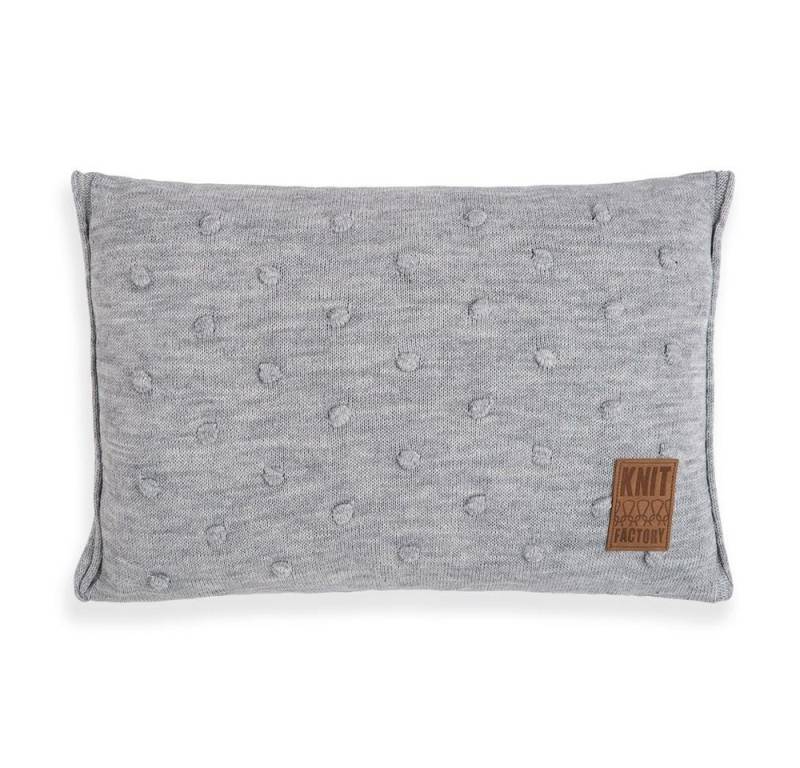 Knit Factory Dekokissen Knit Factory Noa Kissen Grau - 60x40 von Knit Factory