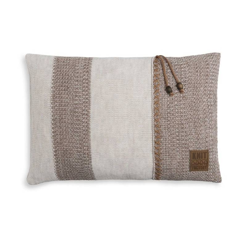 Knit Factory Dekokissen Knit Factory Roxx Kissen Beige/Marron - 60x40 von Knit Factory