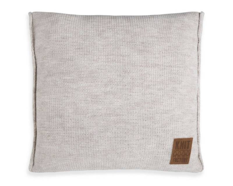 Knit Factory Dekokissen Knit Factory Uni Kissen Beige - 50x50 von Knit Factory