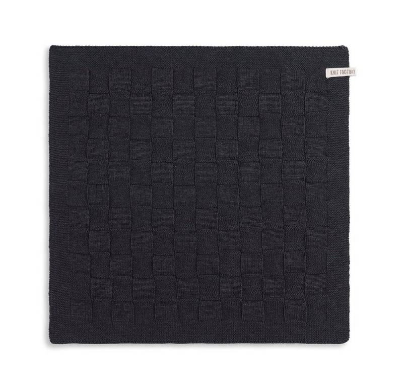 Knit Factory Geschirrtuch Uni Küchenhandtücher 50x50 cm Glatt Anthrazit, aus 100% Baumwolle, Premium-Qualität - Vielfältig einsetzbares von Knit Factory