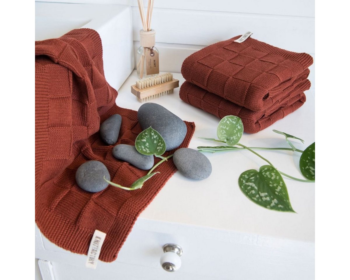 Knit Factory Handtuch Ivy Tücher 50x100 cm Rot, Baumwolle (1-St) von Knit Factory