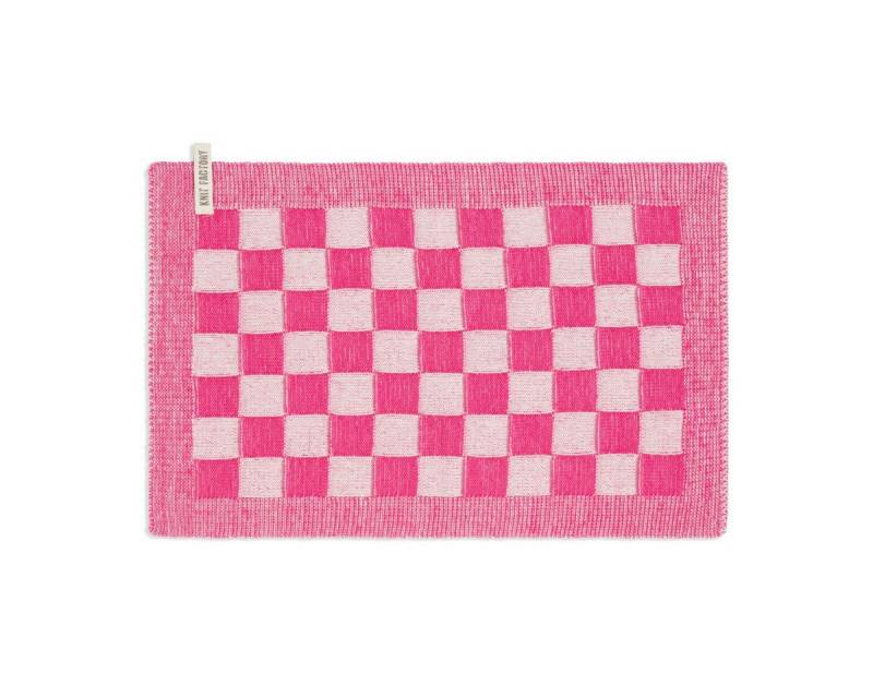 Knit Factory Platzset Tischset Block Ecru/Fuchsia, (1-St), Tischset Platzset für den gedeckten Tisch von Knit Factory