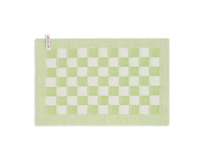 Knit Factory Platzset Tischset Block Ecru/Spring Green, (1-St), Tischset Platzset für den gedeckten Tisch von Knit Factory