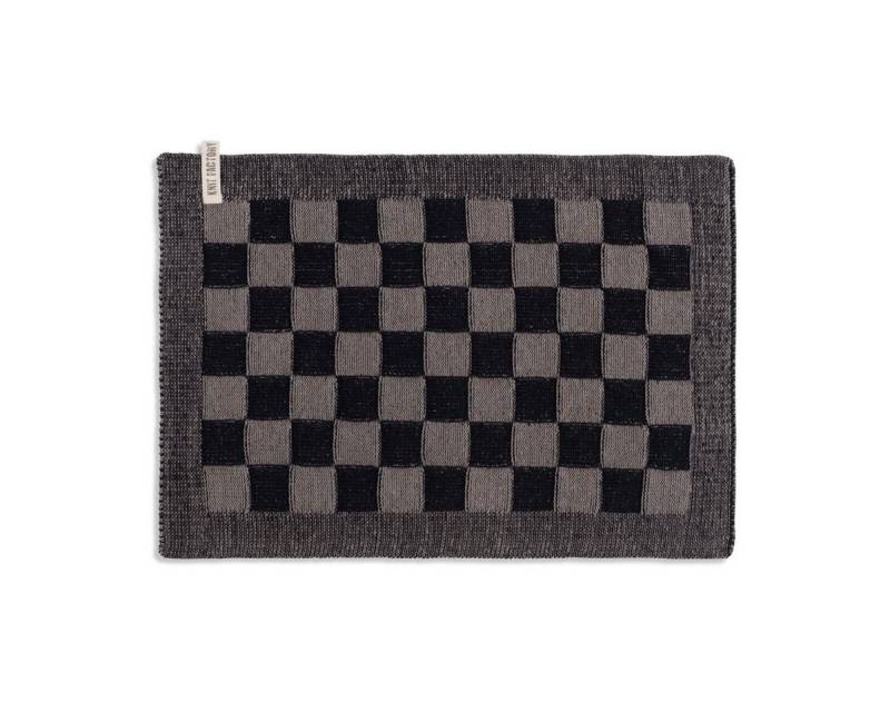 Knit Factory Tischdecke Block Tischsets 50x30 cm Kariert Braun,Schwarz von Knit Factory