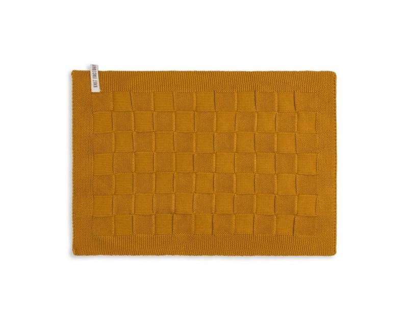 Knit Factory Tischdecke Uni Tischsets 50x30 cm Glatt Gelb von Knit Factory