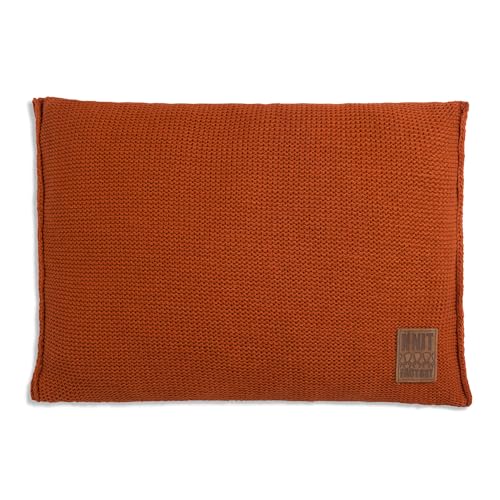 KNIT FACTORY - Uni Zierkissen - Rechteckige Sofa Kissen - Terra - Gestrickter Dekokissen - Couchkissen - 60x40 cm - Kissenbezug mit Füllung und Bezug von KNIT FACTORY