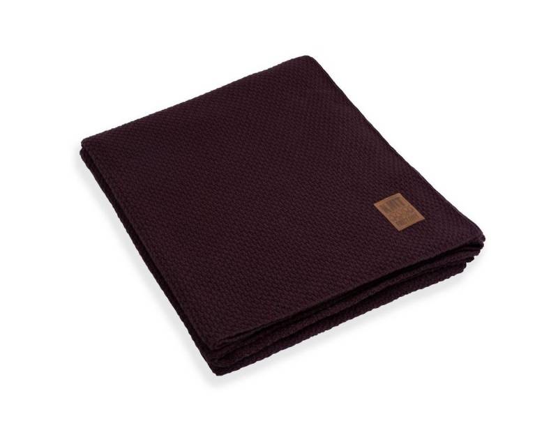 Wolldecke Jesse Plaids 195x225 cm Glatt Lila, Knit Factory, Tagesdecke Kuscheldecke Decke Wohndecke von Knit Factory