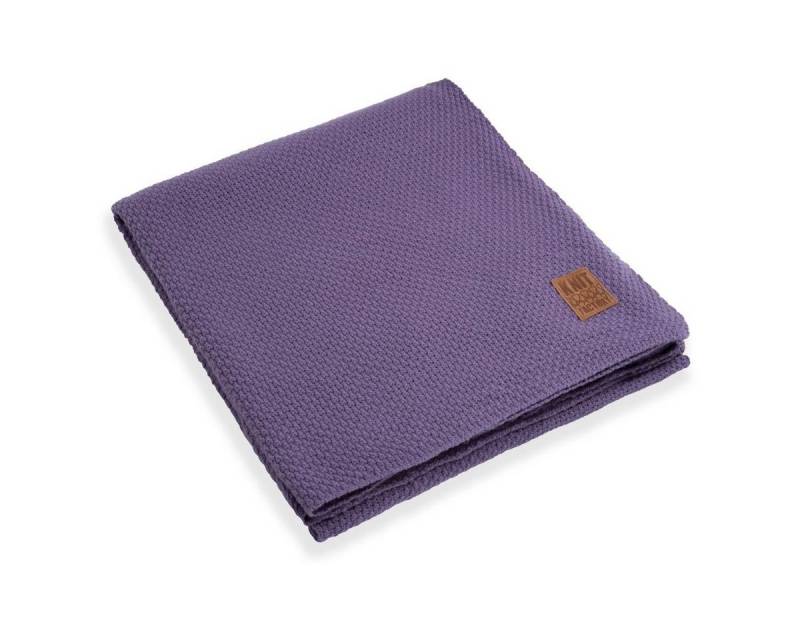 Wolldecke Jesse Plaids 195x225 cm Glatt Lila, Knit Factory, Tagesdecke Kuscheldecke Decke Wohndecke von Knit Factory