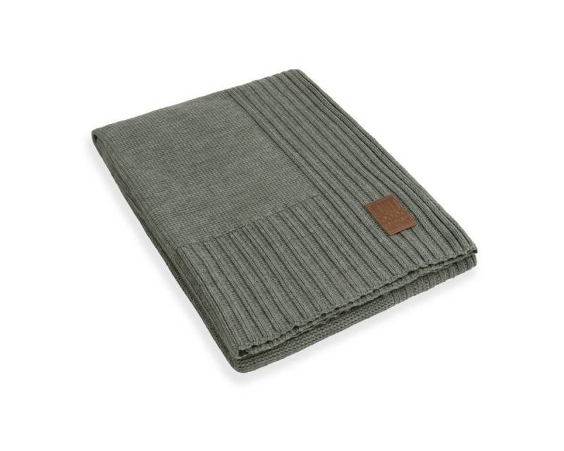 Wolldecke Uni Plaid Urban Green 160x130 cm, Knit Factory, Tagesdecke Kuscheldecke Decke Wohndecke von Knit Factory