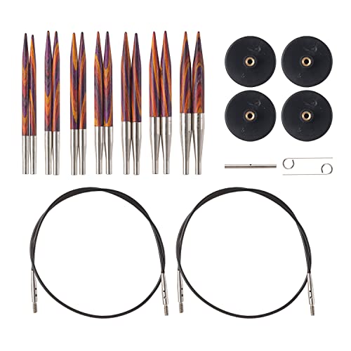 Knit Picks Options Stricknadel-Set mit kurzer Spitze, austauschbares Holz, 6,4 cm (2 3/4 Zoll), strahlend von Knit Picks