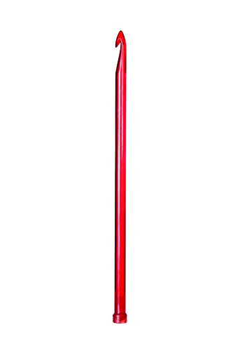 KNITPRO Trendz: Single-Ended Traditional Tricot/Afghan Hook: 12.00mm, Stricken, Rot, 12mm von KnitPro