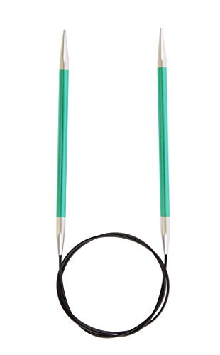 KNIT PRO 80 cm x 3.50 mm Aluminium Zing Fixed Circular Knitting Pins, Green by KnitPro von KnitPro