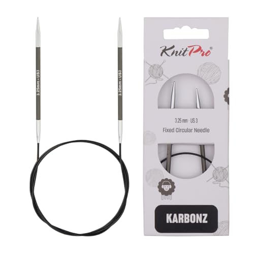 Karbonz-Rundstricknadel, Stärke 3,25mm; (Länge 100cm) - Neuheit!!! Hi-Tech aus Karbonfasern!!! von KnitPro
