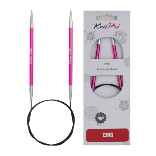 KnitPro K47071 Rundstricknadel, Metal, Rosa, 40cm / 5mm von KnitPro