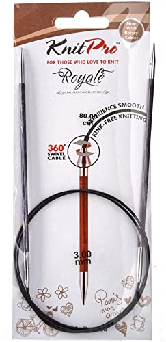 KnitPro K29091 Rundstricknadeln, Holz/Messing/Nylon, Violett, 80 x 0.1 x 0.1 cm von KnitPro