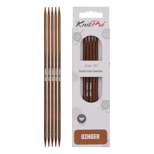 KnitPro K31009 Strumpfstricknadeln, Wood, Braun, 15cm, 4mm, 5 Count KnitPro K31009 Strumpfstricknadeln, Wood, Braun, 15cm, 4mm, 5 Count von KnitPro