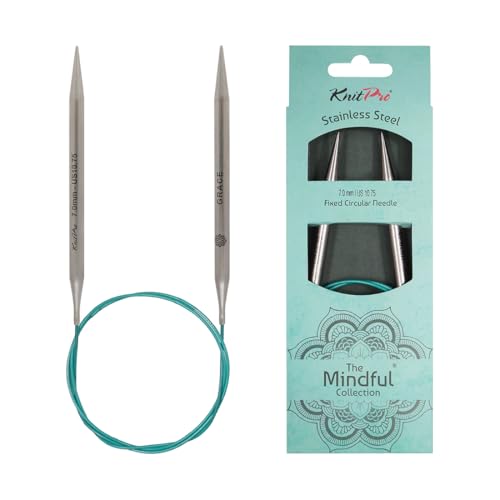 KnitPro 36105 Rundstricknadel Mindful 7,00 mm englisch, Blaugrün, 7 mm, 80 cm von KnitPro