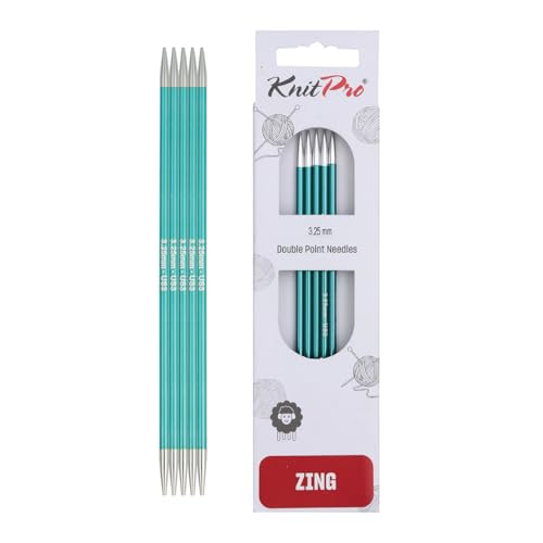 KnitPro K47006 Sockennadeln, Metal, Grün, 15cm / 3.25mm von KnitPro