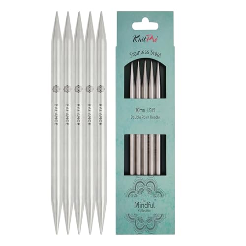 KnitPro Achtsame Doppelspitznadeln – Doppelstricknadeln 20 cm x 10 mm, 5er-Pack, Silver KnitPro Achtsame Doppelspitznadeln – Doppelstricknadeln 20 cm x 10 mm, 5er-Pack, Silver von KnitPro