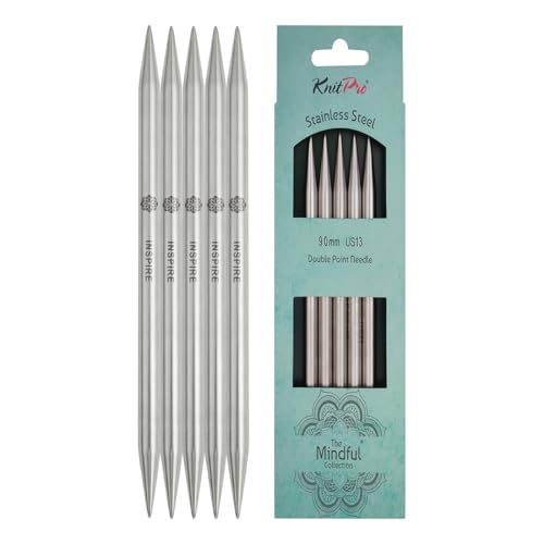 KnitPro Achtsame Doppelspitznadeln – Doppelstricknadeln 20 cm x 9 mm, 5er-Pack von KnitPro
