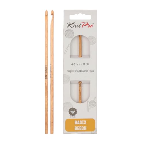 KnitPro Basix Beech Einfache Häkelnadel | 4mm von KnitPro