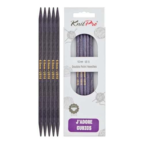 KnitPro J'Adore Cubics Doppelspitz-Stricknadeln, 5er-Set – Holznadeln für Socken, Hüte, Fäustlinge, kurzes Rundstricken – 20 cm x 6,00 mm, 26-1910101521 KnitPro J'Adore Cubics Doppelspitz-Stricknadeln, 5er-Set – Holznadeln für Socken, Hüte, Fäustlinge, kurzes Rundstricken – 20 cm x 6,00 mm, 26-1910101521 von KnitPro
