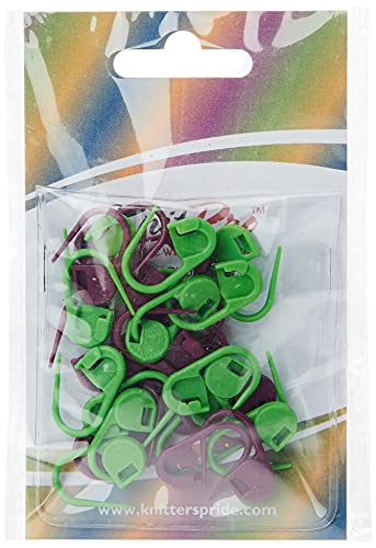 KnitPro K10805 Maschenmarker, Plastic, Grün/Violett, 11x5x1 cm, 30 von KnitPro