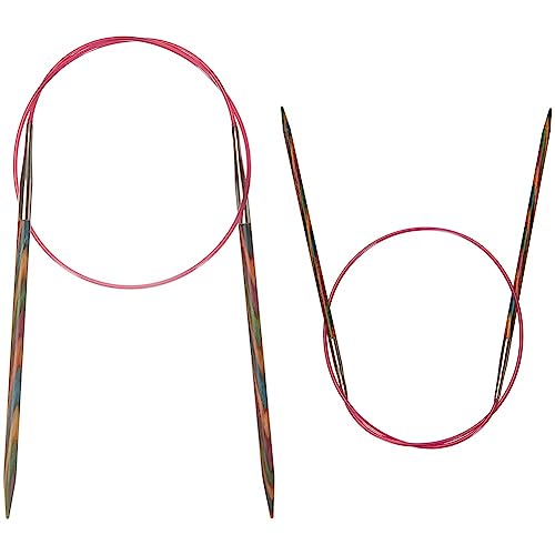 KnitPro K21323 Rundstricknadeln, Holz, Mehrfarbig, 4,5 mm & cknadel 3,50 mm 60 cm von KnitPro