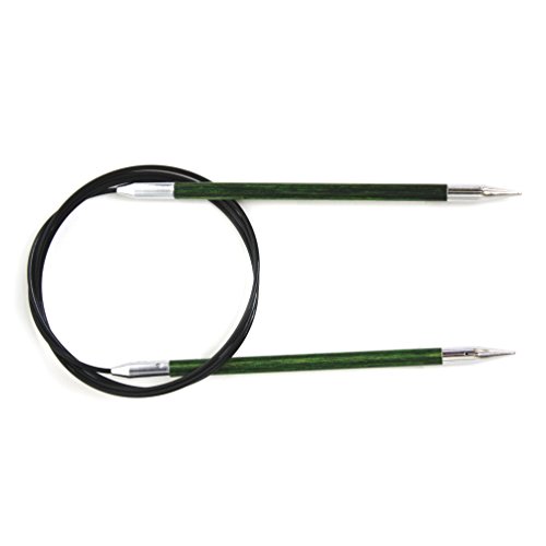 KnitPro K29078 Rundstricknadeln, Holz/Messing/Nylon, Grün, 60 x 0.1 x 0.1 cm von KnitPro