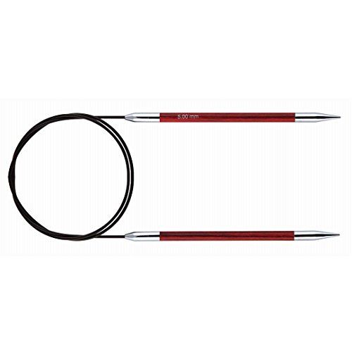 KnitPro K29097 Rundstricknadeln, Holz/Messing/Nylon, Rot, 80 x 0.1 x 0.1 cm von KnitPro