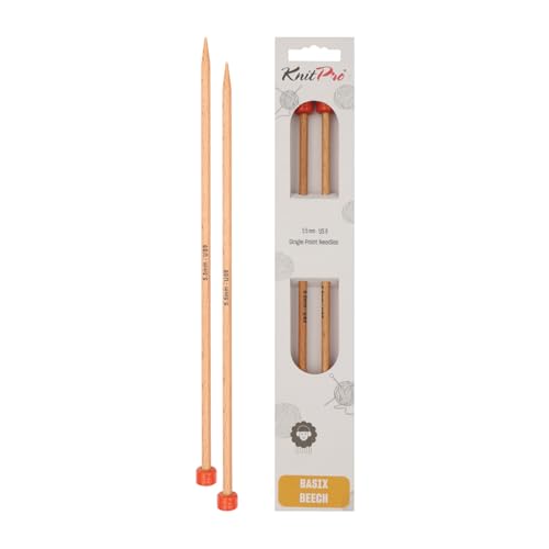 KnitPro K35245 Jackenstricknadeln, Holz, Braun, 5.5mm x 30cm, 2 von KnitPro