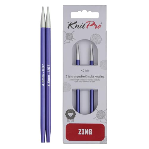 KnitPro Zing Austauschbare Rundnadeln 5" (13cm) | 4.5mm von KnitPro