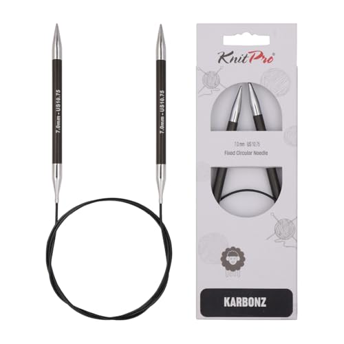 KnitPro Karbonz Rundstricknadel 100 cm 7.0 mm-High-Tec aus Carbon, Kohlefaser, Multi-Colour, 7 von KnitPro