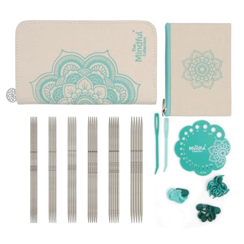 KnitPro Das Mindful Kollektion Gracious Nadelspiel Set 6" (15cm) I 6 Größen (2mm bis 3,25mm) von KnitPro
