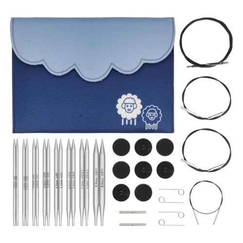 KnitPro austauschbare Rundstricknadelspitzen Deluxe-Set – Nova Metal (3,50–8,00 mm), Bunt von KnitPro