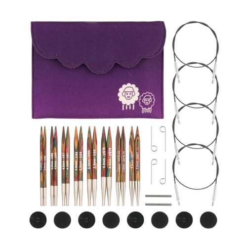 KnitPro austauschbare Rundstricknadelspitzen Deluxe-Set – Symfonie (3,50–8,00 mm), Bunt von KnitPro